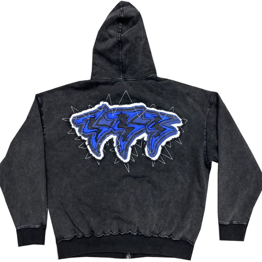 HUDSON PATCH ZIP HOODY 523-BLK