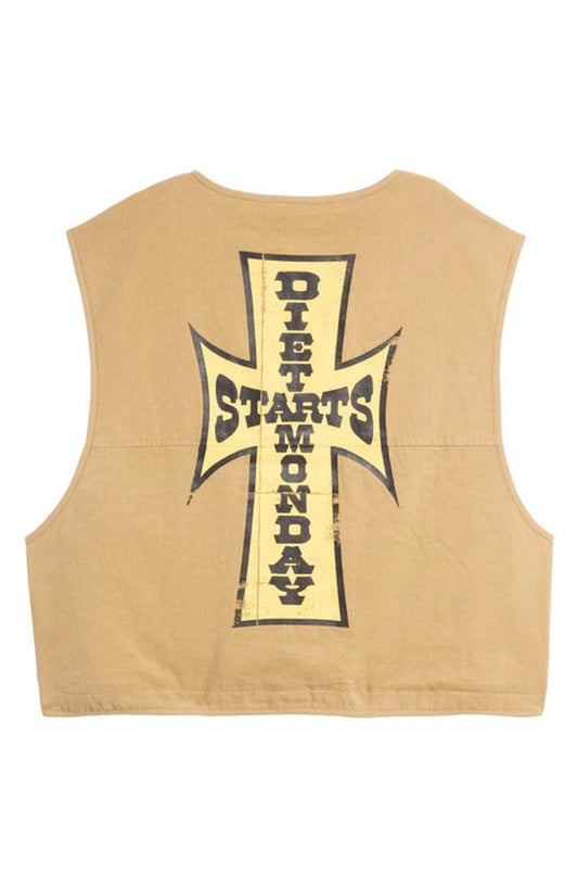 DIET STARTS MONDAY Fisherman's Multipatch Cotton Canvas Vest DSM-FA23-006 TAN