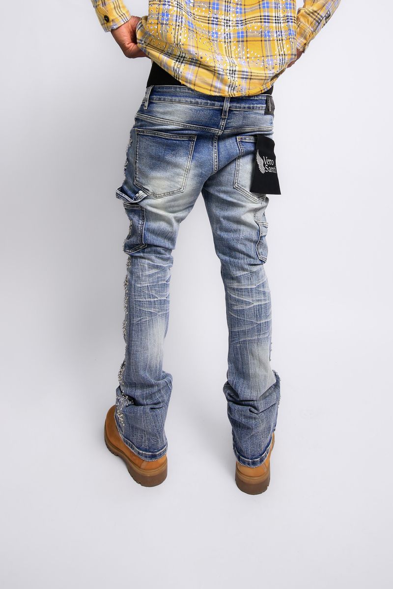 SHADOW Skinny Boot Cut TH-03-WASH BLUE