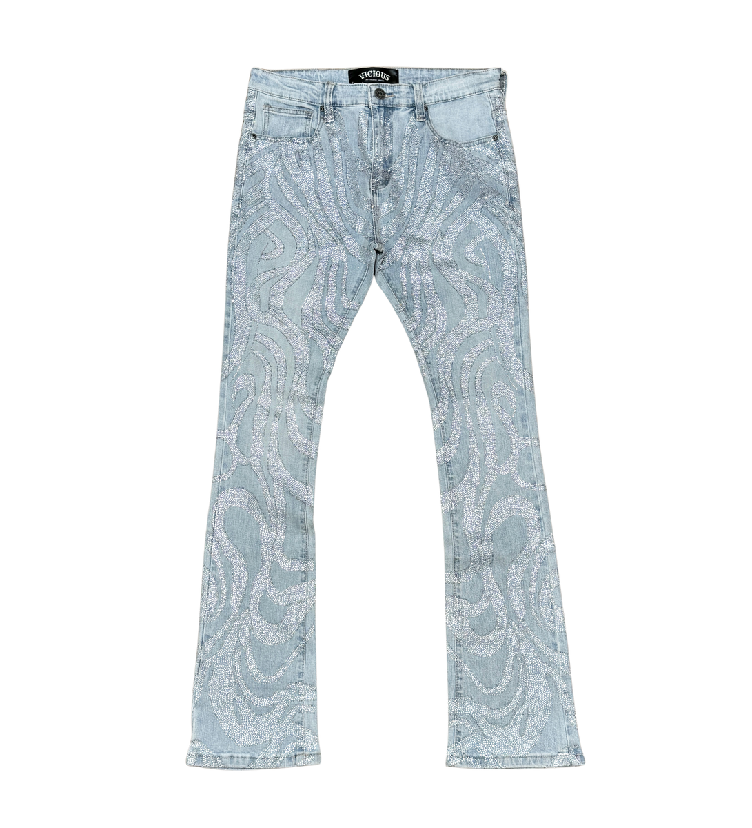 VICIOUS INDIGO BLUE EMBELLISHED DENIM (VC805)