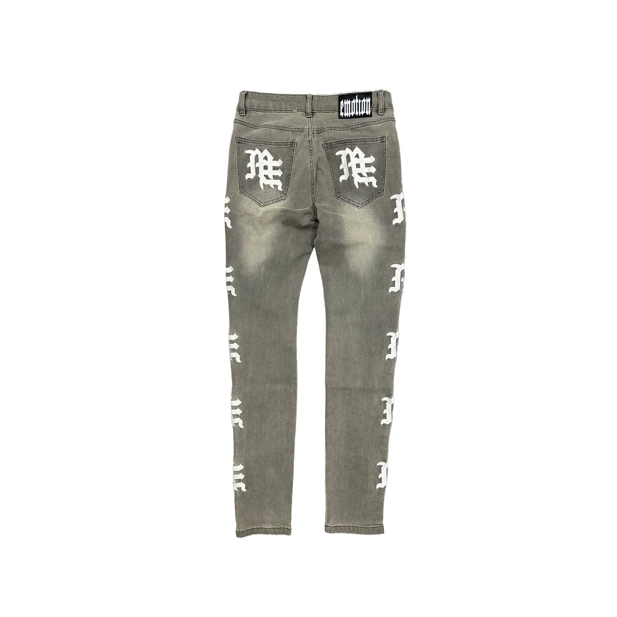 MIXED EMOTION Ash Grey Monogram Denim