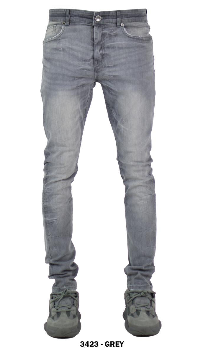 ASHION DENIM (3423 - GREY) CLEAN WASH DENIM