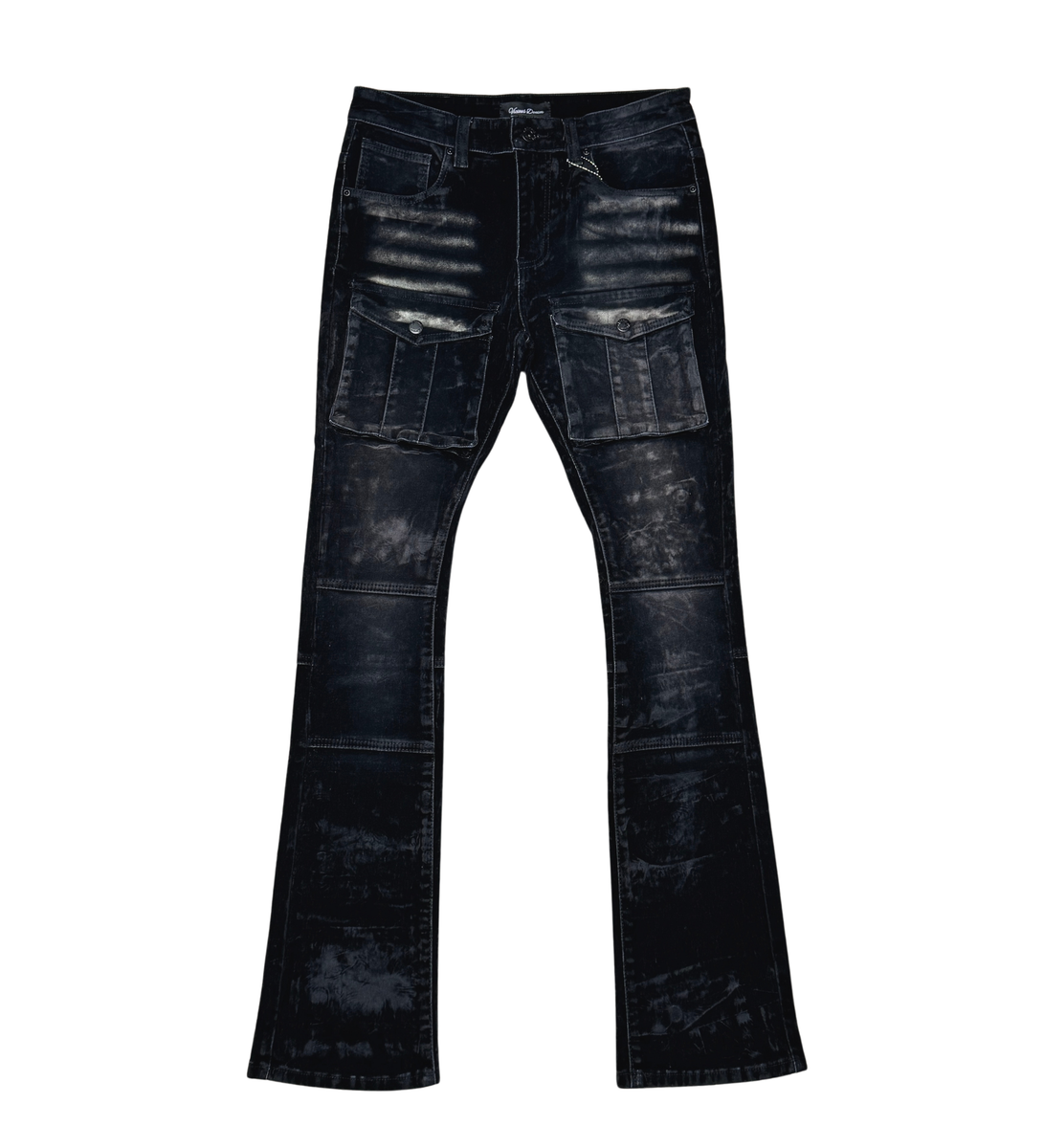 VICIOUS DENIM VELOUR COATED DENIM JEANS VC552-BLACK