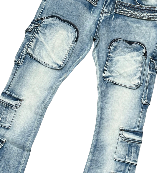 VICIOUS DENIM STACKED FIT VC737-BLUE