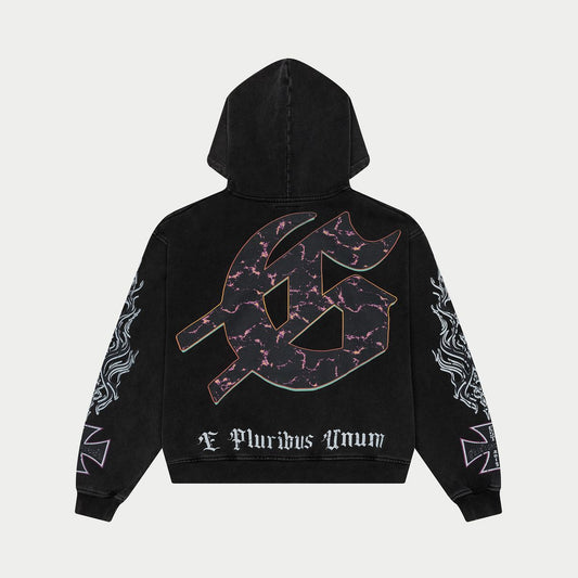 GOD SPEED ROCK-DREAMS-HOODIE-BLACK-WASH