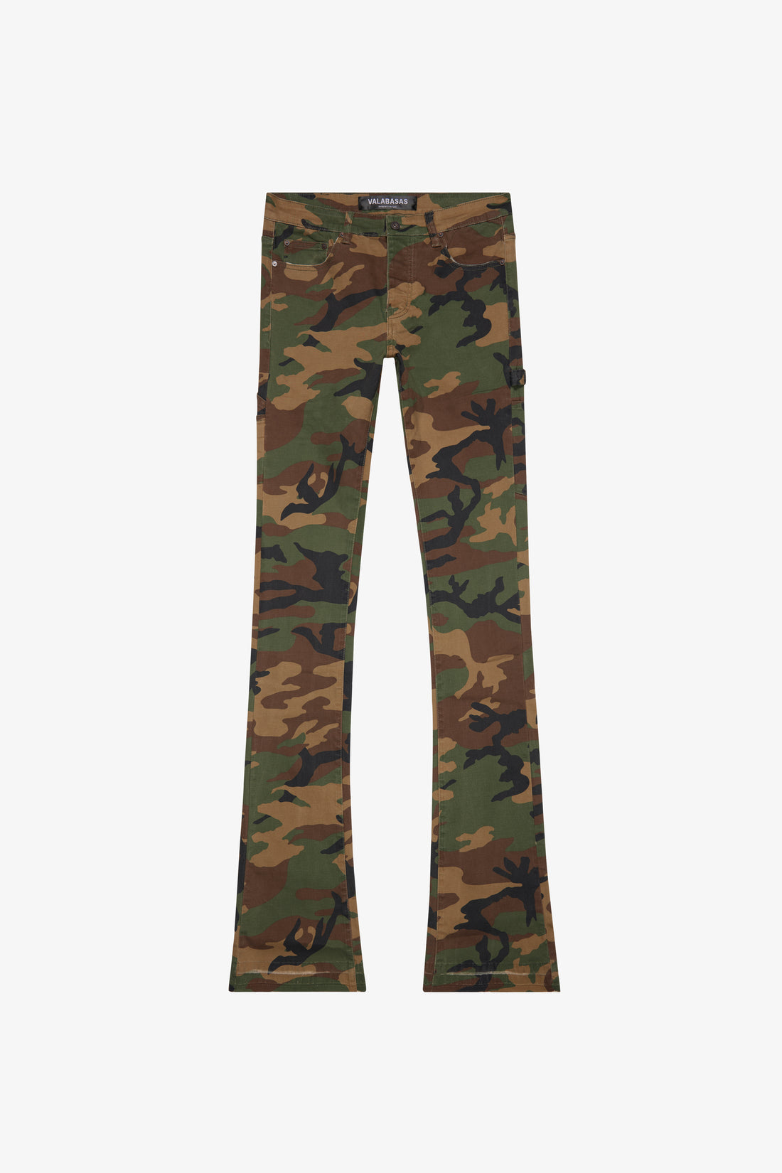 VALABASAS "MR. EXTENDO" FOILAGE GREEN STACKED FLARE JEAN - Foilage Green