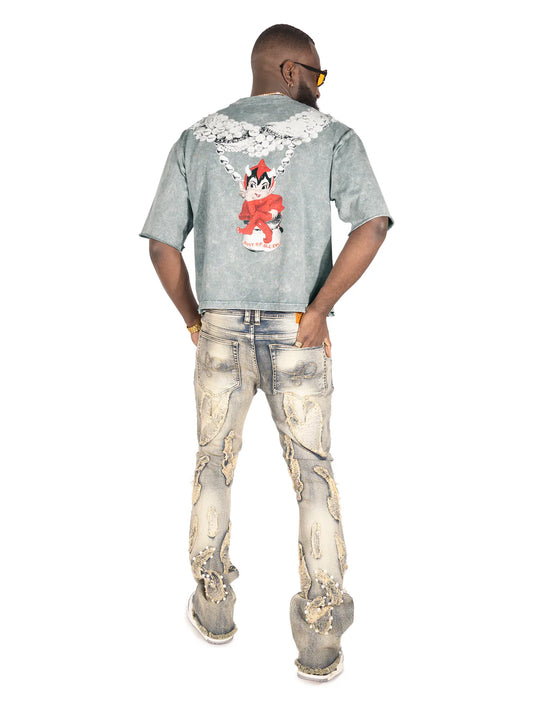 FROST CROP LA PERLA VINTAGE TEE F111-GRY