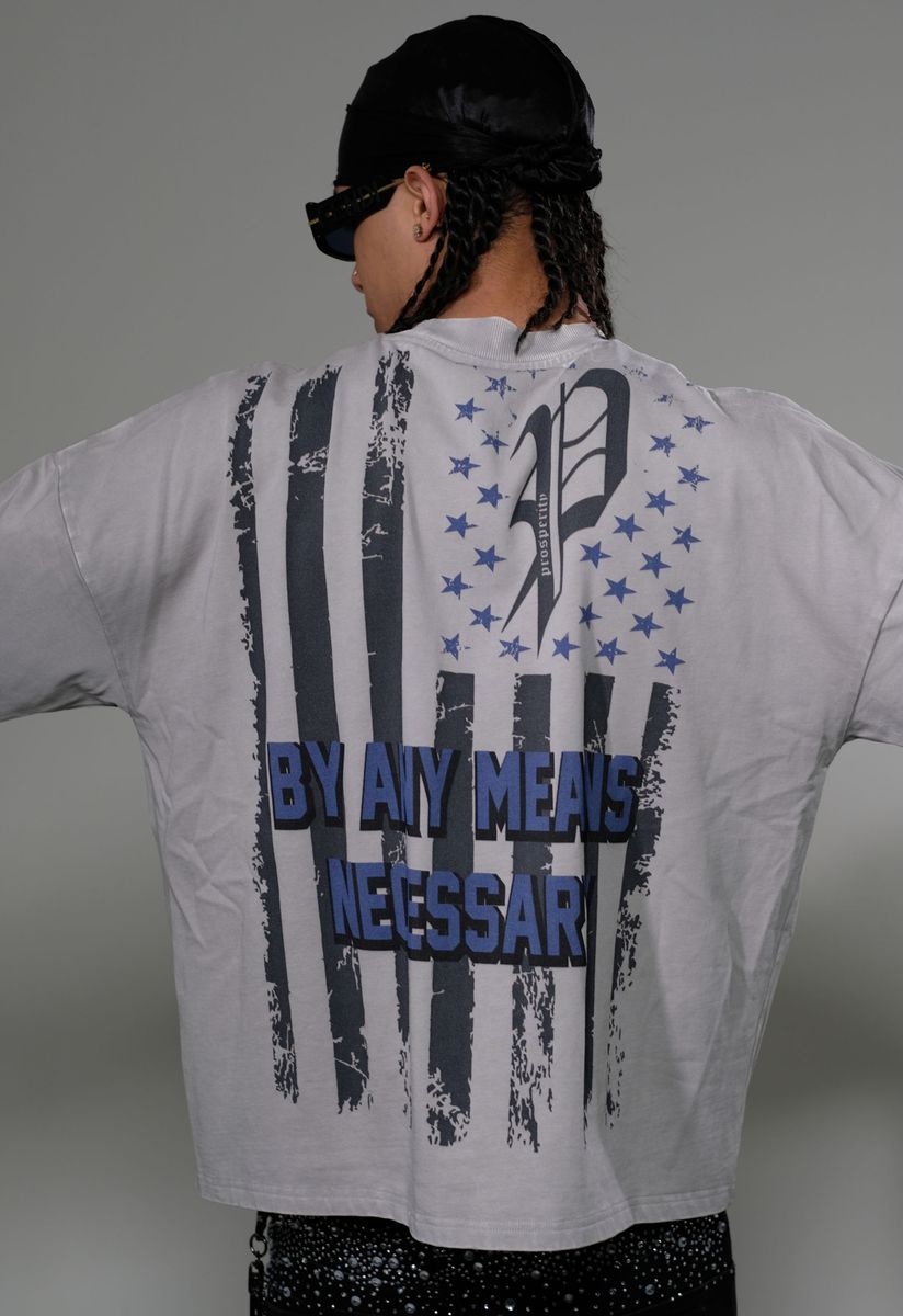 STRAY WIDE & CROP FIT T SHIRT ST1359-GRY
