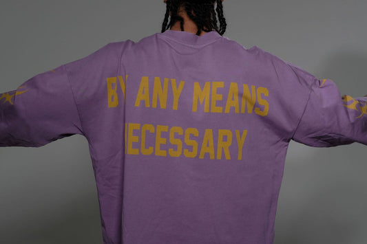 STRAY WIDE & CROP FIT T SHIRT ST1379-PURPLE