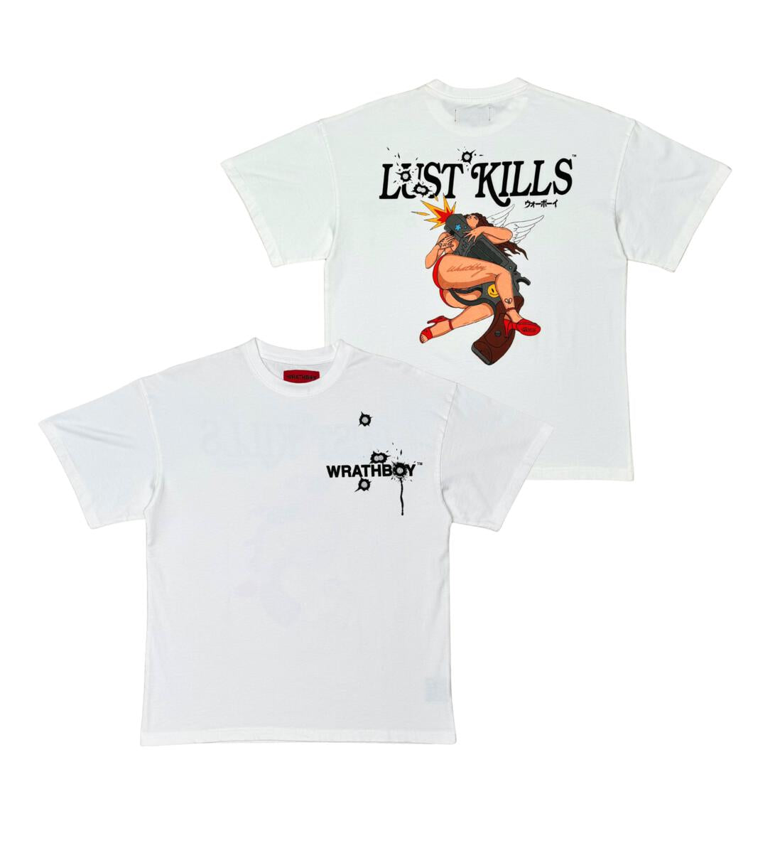 WRATHBOY LUST GUN TEE WB04-097-WHITE