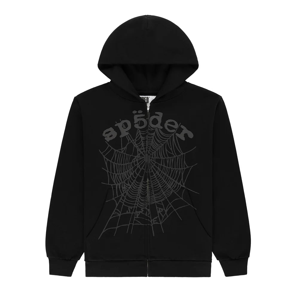 SP5DER OG WEB V2 PHANTOM ZIP UP Hoodie ST 028SS25BLK