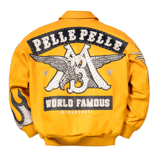 World Famous Pelle Jacket - Maize/Navy/White/Silver Metallic