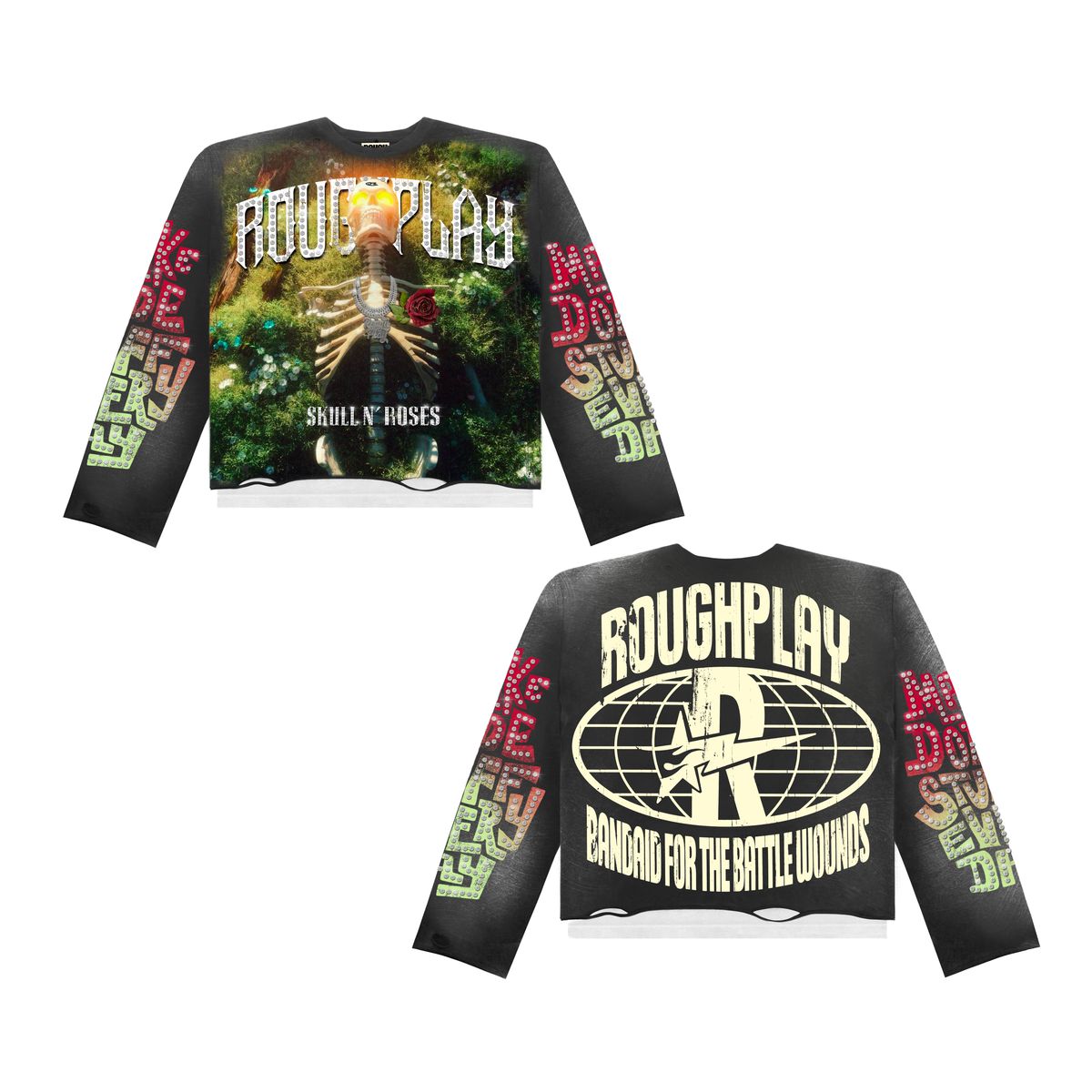 ROUGHPLAY Skull N Roses Long Sleeve (Grey)