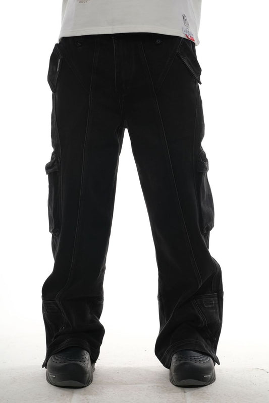 OMAVI Baggy Denim Jean w/ Cargo Pocket - Black