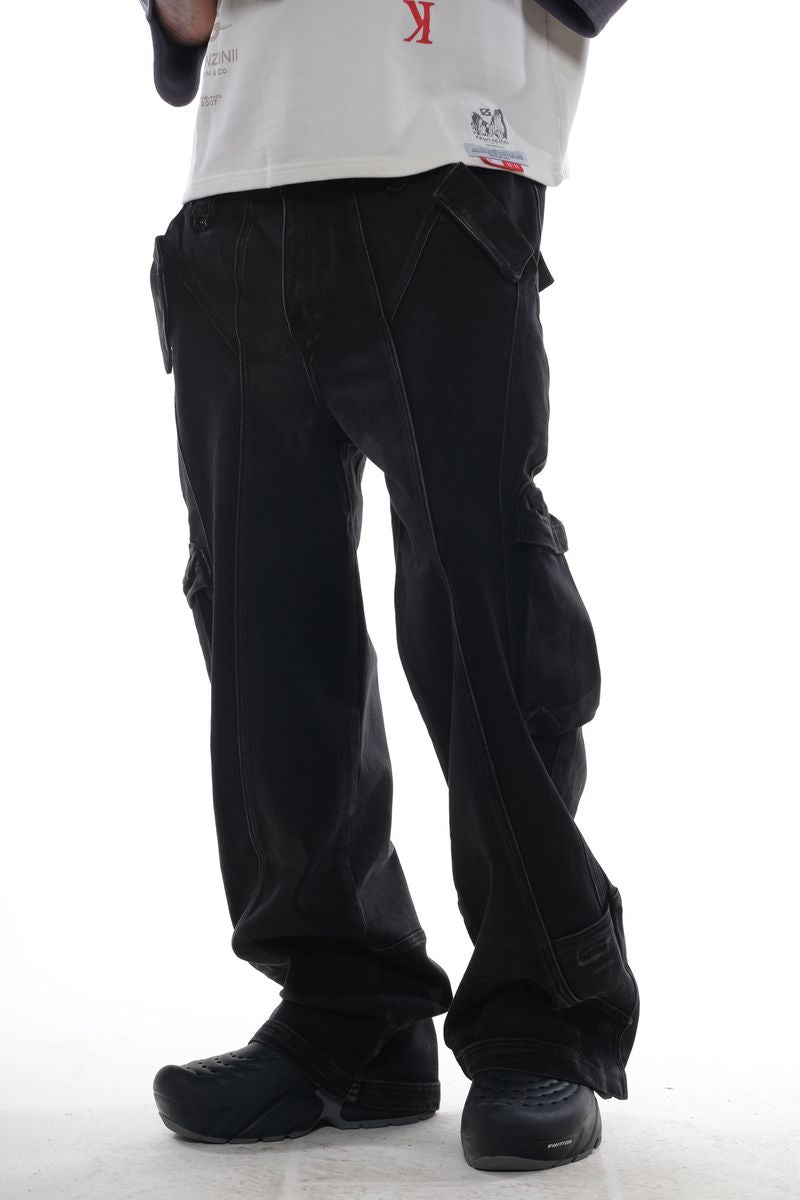 OMAVI Baggy Denim Jean w/ Cargo Pocket - Black