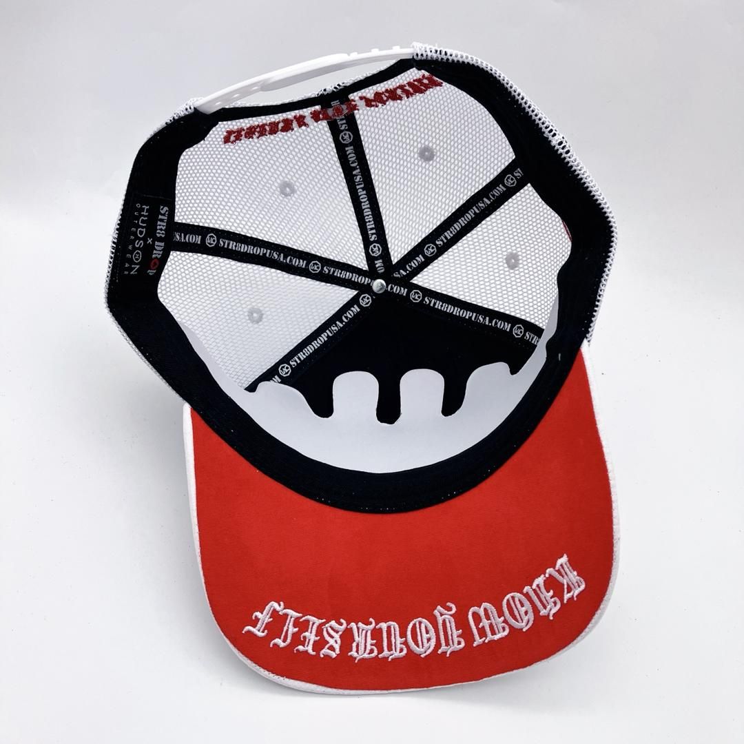 Diamond 777 Suede Trucker Hat White/Red