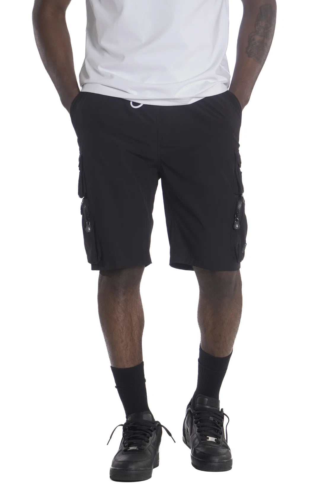 Makobi M633 Colton Nylon Spandex Cargo Shorts - Black