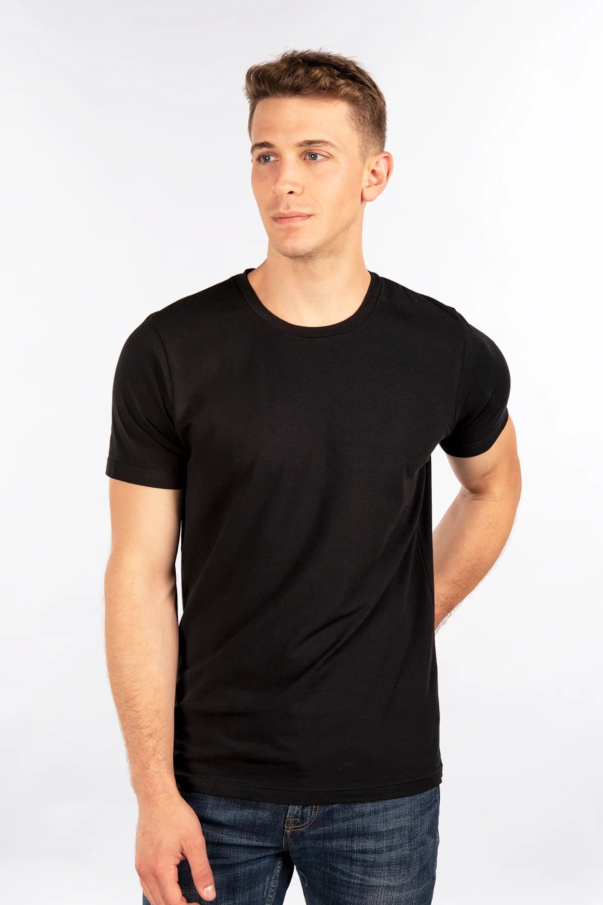 CITYLAB STRETCH SLIM FIT CREW NECK T-SHIRT R2011SPAN- BLACK