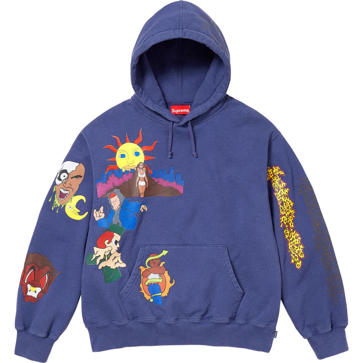 SUPREME * ANDRE THOMPSON SUNRISE HOODED SWEATSHIRT 'NAVY'