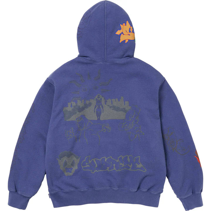 SUPREME * ANDRE THOMPSON SUNRISE HOODED SWEATSHIRT 'NAVY'