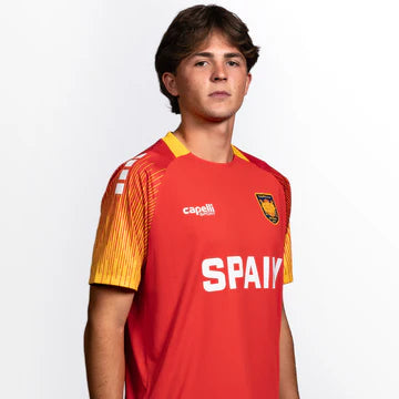SPAIN HOME MET LINES SOCCER JERSEY