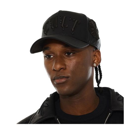 CULT X EL ALFA LOGO 5 PANEL FRAME TRUCKER HAT "FLOWER" 625BC-CH112A