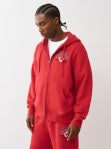 TRUE RELIGION TR FLAG ZIP UP HOODIE - TRV RED