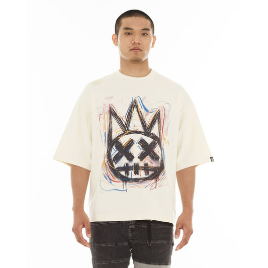 CULT OVERSIZED SHORT SLEEVE CREW NECK TEE "SCRIBBLE LOGO" (626A5-K39A)