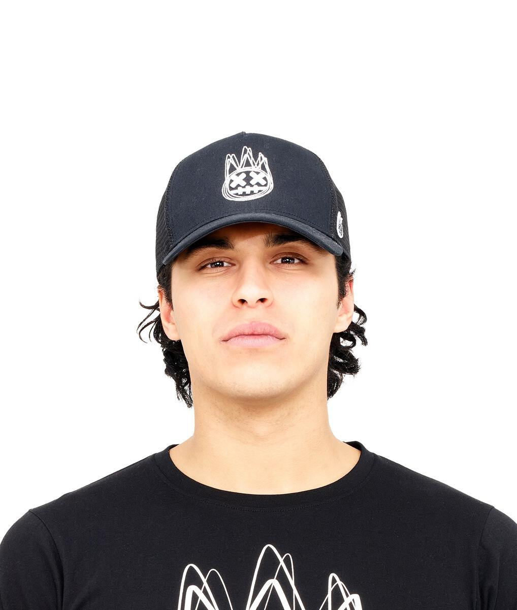MESH BACK TRUCKER CURVED VISOR - BLACK CROWN W/BLACK MESH(620B0-CH04)
