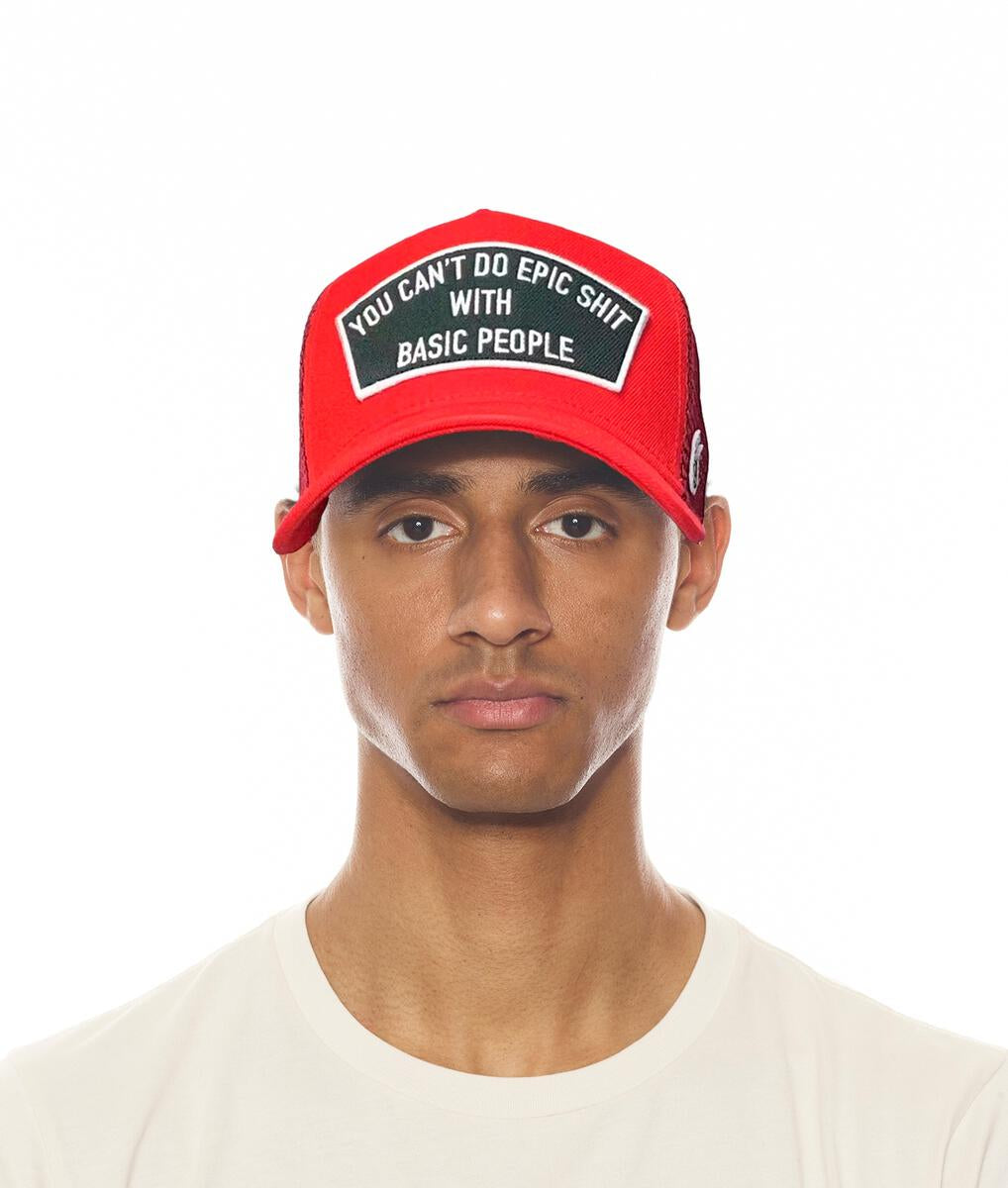 EPIC SHIT MESH BACK TRUCKER CURVED VISOR (622BC-CH38A) RED