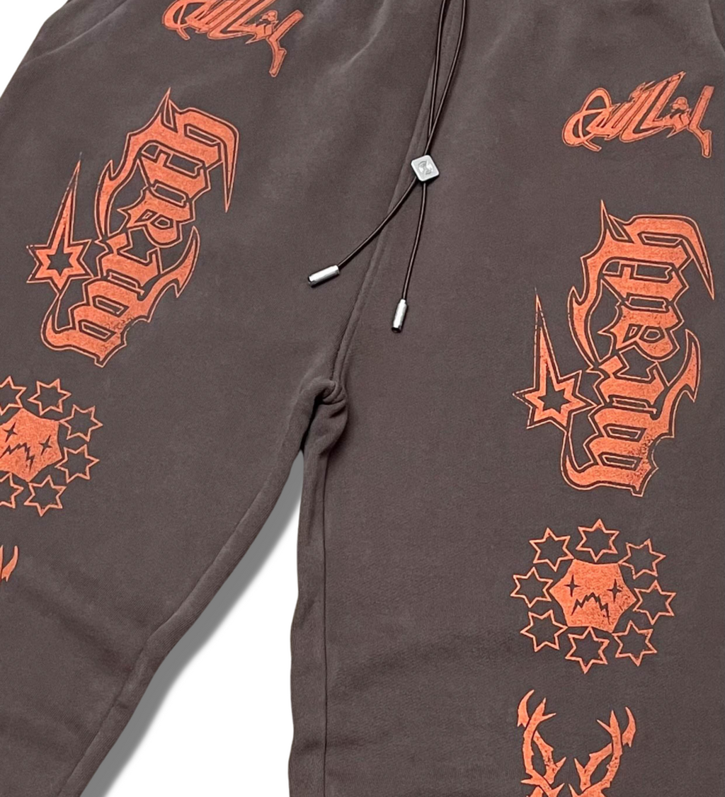 Wrathboy SWEAT PANTS - Gods Will - BROWN - WB03-035