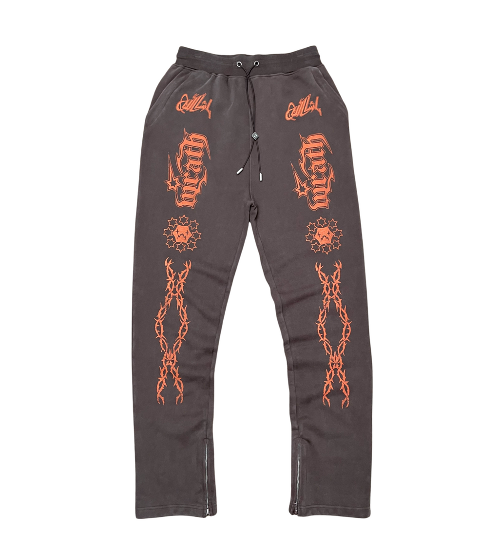 Wrathboy SWEAT PANTS - Gods Will - BROWN - WB03-035