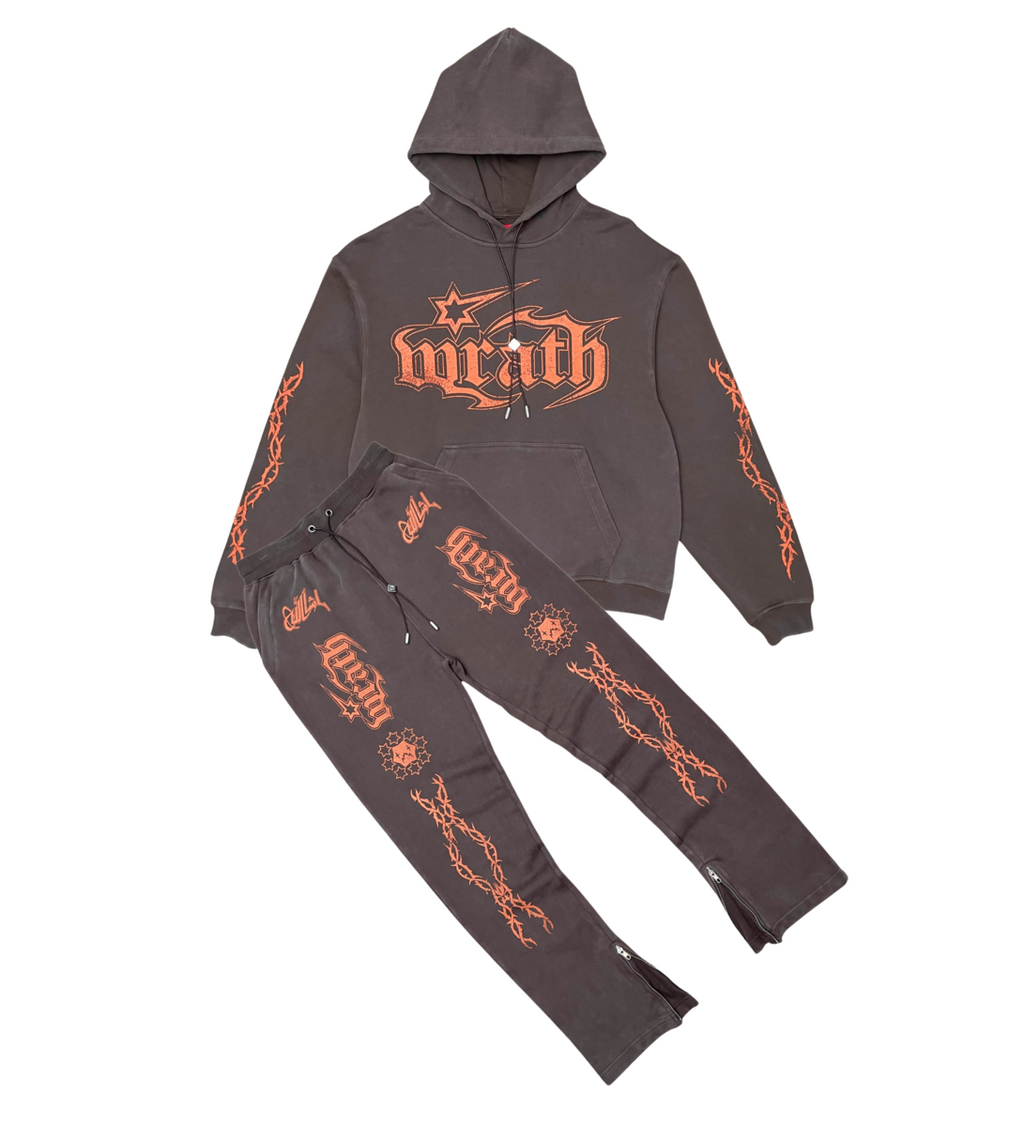 Wrathboy SWEAT PANTS - Gods Will - BROWN - WB03-035