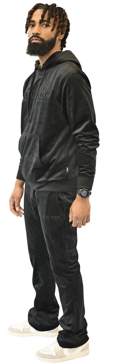 VEUX VELVET HOODIE (TV0083) BLACK