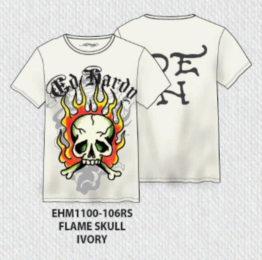 ED HARDY FLAME SKULL MENS SS TEE (EHM1100-106RS)