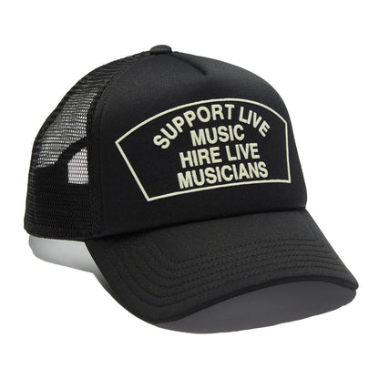 CULT "SUPPORT LIVE MUSIC" MESH BACK TRUCKER HAT (624BC-CH54A)
