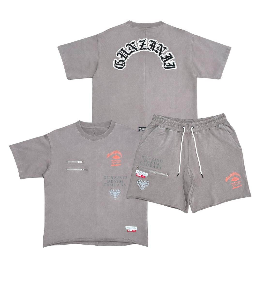 GUNZINII SIGNATURE FRENCH TERRY SHORT SET GZ423-TAUPE