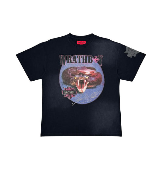 WRATHBOY VIPER HEAD VINTAGE TEE (WB04-094 BLACK )