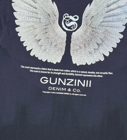 GUNZINII  ANGEL TEE W/ RHINESTONE DETAIL GZ426-BLACK