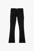 VALABASAS "COVERT" BLACK FLARED STACKED JEAN (VLBS6034)