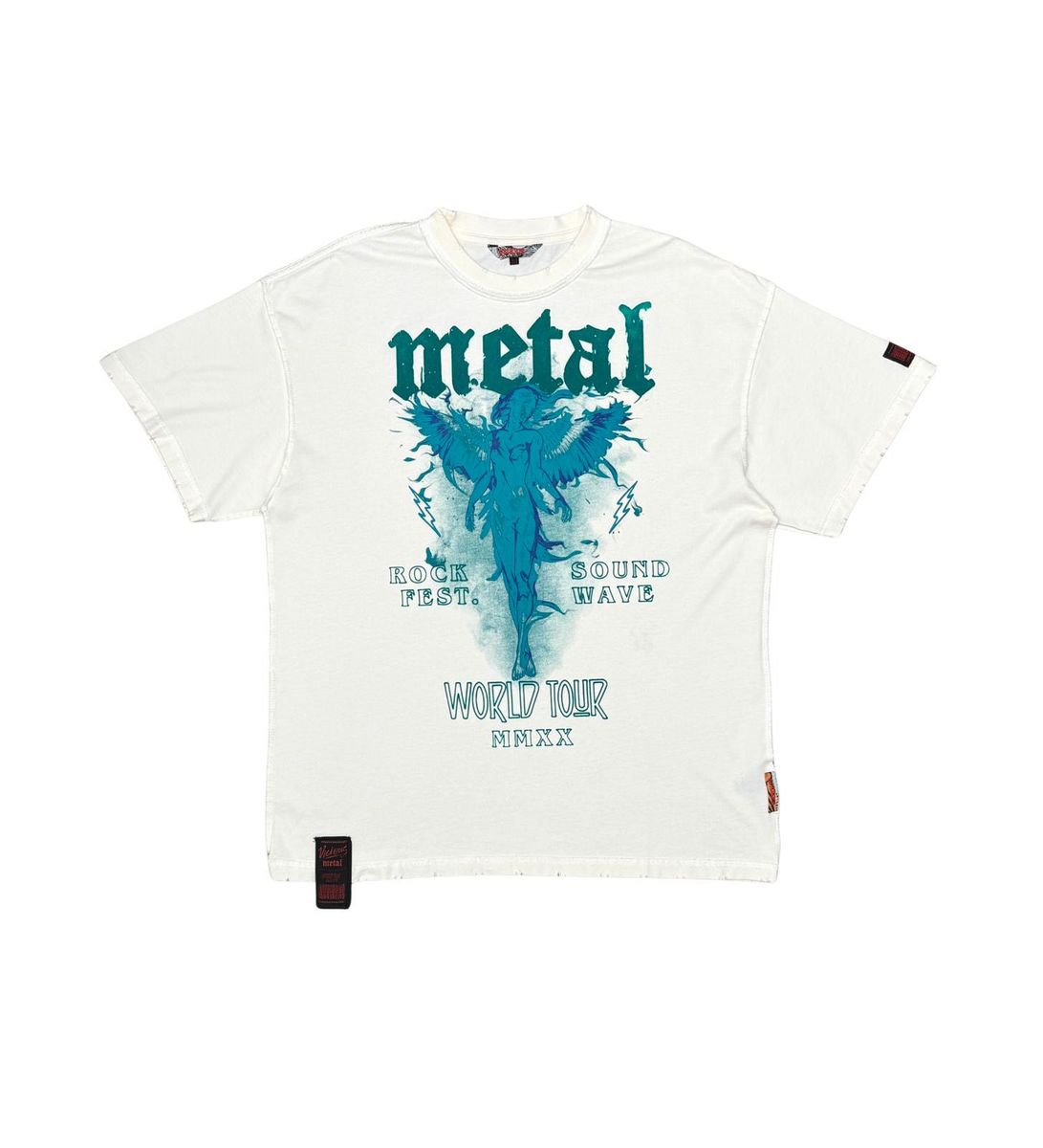 VICIOUS METAL WORLD TOUR OVERSIZE TEE VC415-OFF WHITE