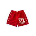 Mixed Emotion  “Backyard” Nylon Shorts - Red