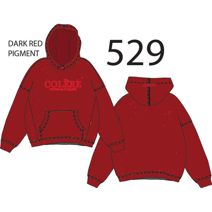 HUDSON COLERE 385GSM OVERSIZED HOODY (529) DARK RED