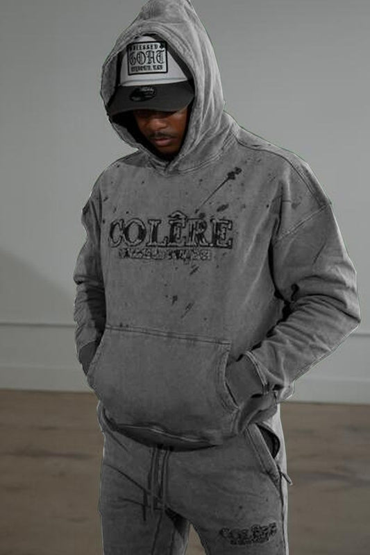 HUDSON COLERE 385GSM OVERSIZED HOODY (529) GREY ACID