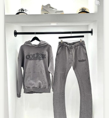 HUDSON COLERE 385GSM FLARE JOGGER (530) GREY ACID