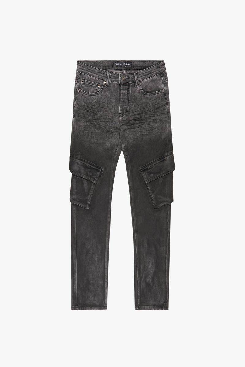 VALABASAS "PACIFIC" LT. GREY/BLACK SKINNY JEAN (VLBS-SK-30)