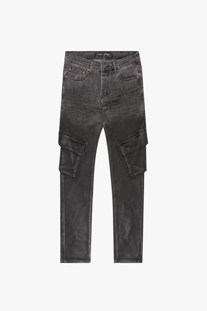 VALABASAS "PACIFIC" LT. GREY/BLACK SKINNY JEAN (VLBS-SK-30)