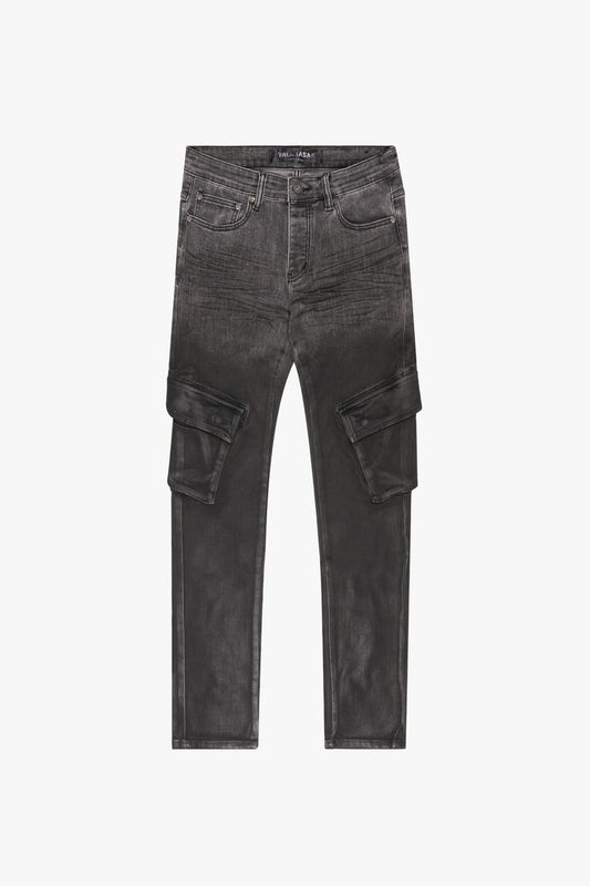 VALABASAS "PACIFIC" LT. GREY/BLACK SKINNY JEAN (VLBS-SK-30)