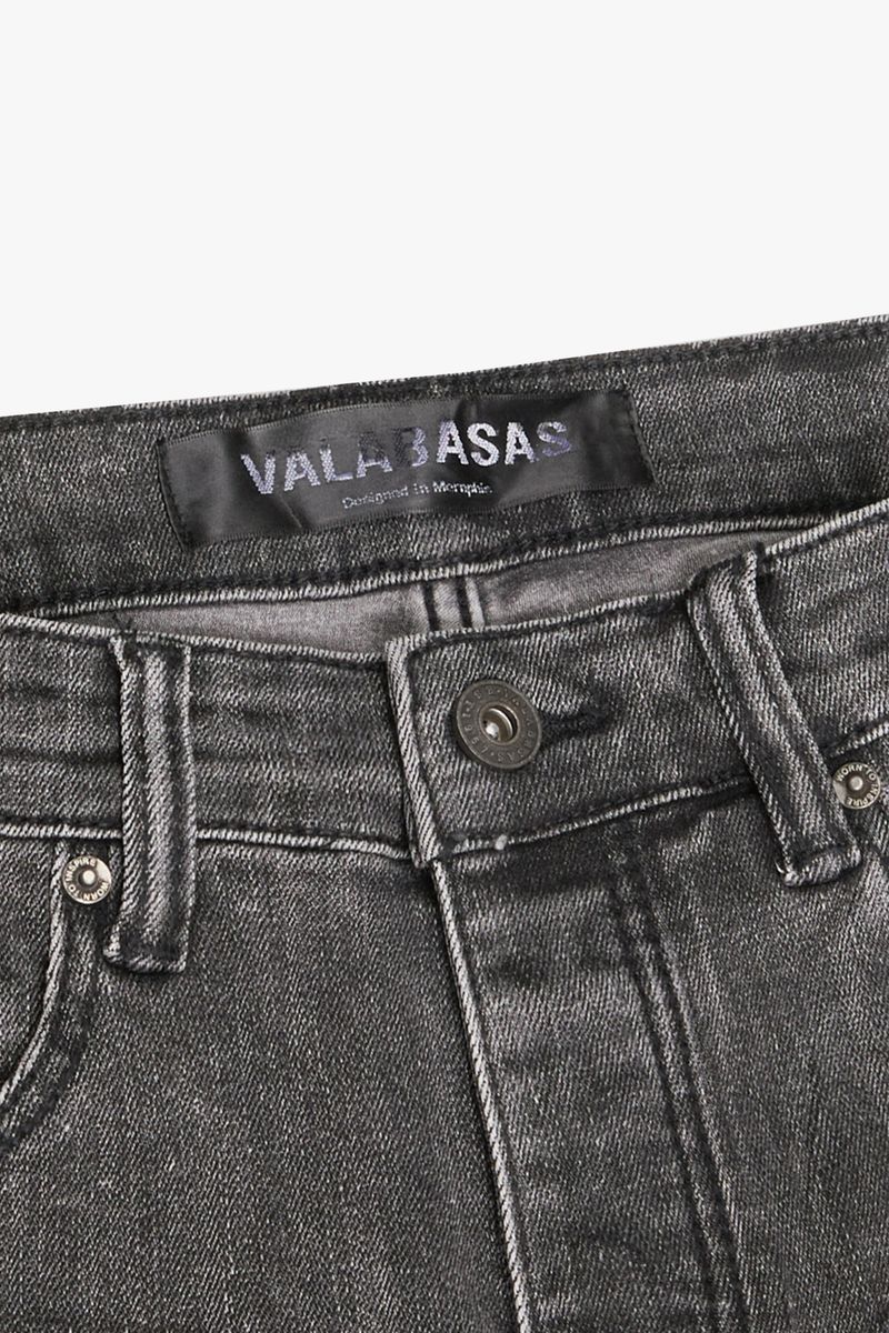 VALABASAS "PACIFIC" LT. GREY/BLACK SKINNY JEAN (VLBS-SK-30)