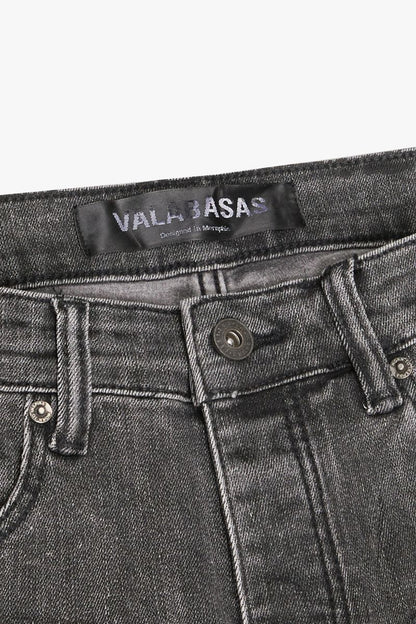 VALABASAS "PACIFIC" LT. GREY/BLACK SKINNY JEAN (VLBS-SK-30)